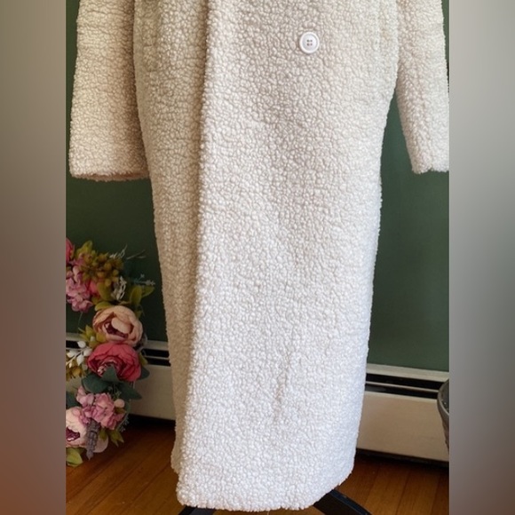 Womens Sz XL Misguided Sherpa double breasted long jacket coat - Picture 3 of 8